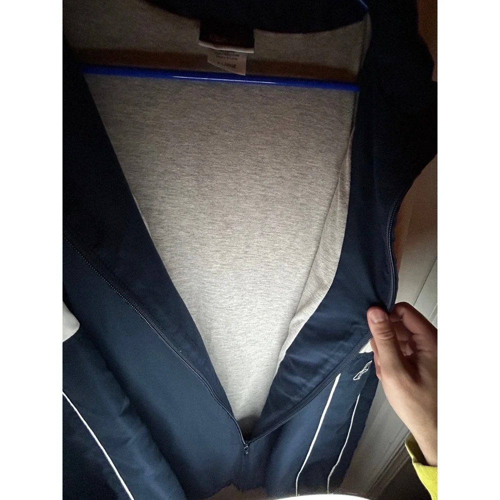 Vintage Y2k Reebok Insulated Full Zip Navy Blue‎ Windbreaker Jacket Sz Mens XL